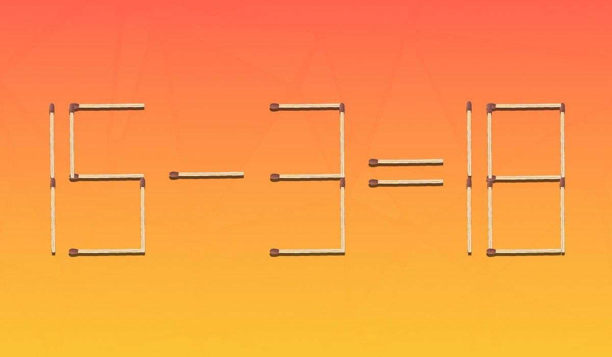 Aby bola rovnosť správna, musíte presunúť iba 1 zápalku: úloha pre géniov