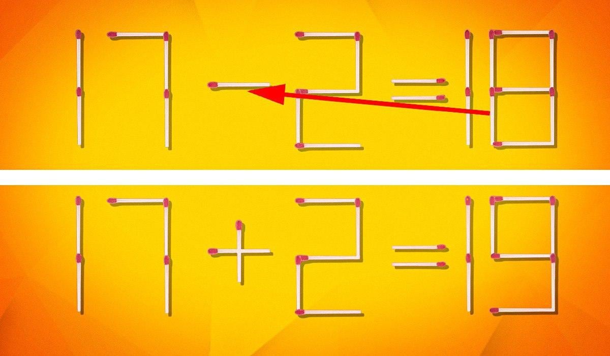Kam presunúť 1 zápalku, aby bola rovnosť správna: fascinujúca hádanka