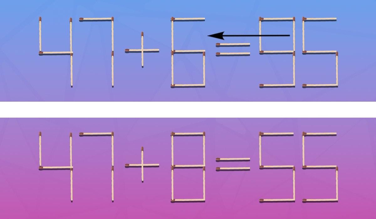 Ktorú zhodu treba prestaviť, aby bola rovnica správna: hádanka pre géniov